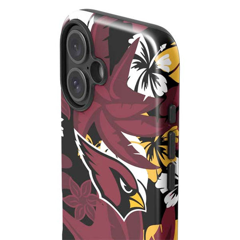 NFL Arizona Cardinals Tropical Print iPhone 16 Impact Case